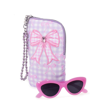 Bow Wristlet Case and Sunglasses