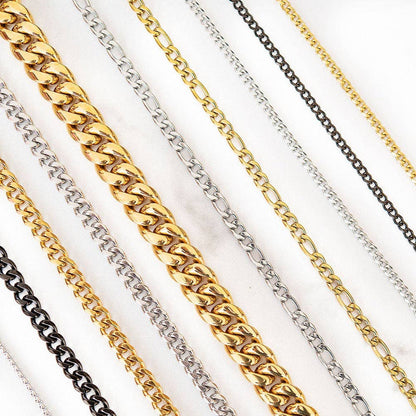 Thin Cuban Link Chain | Black