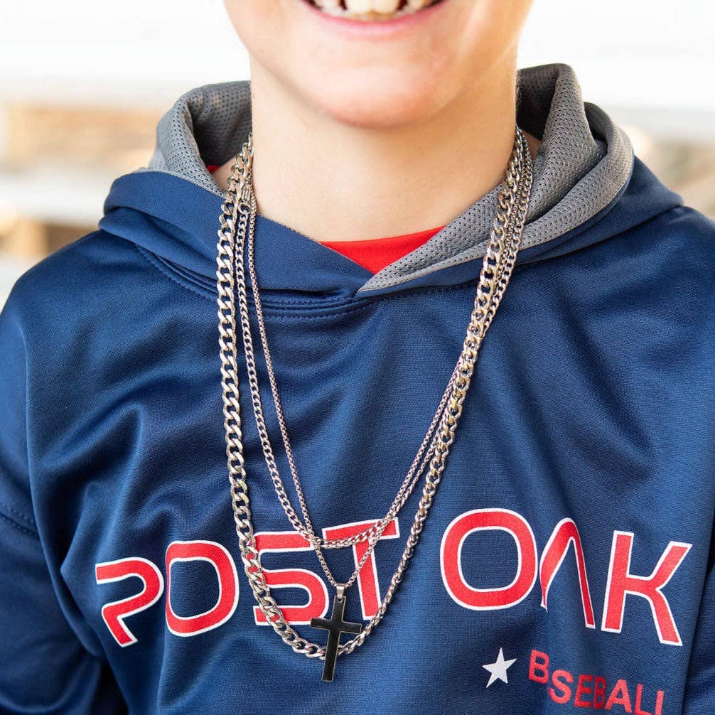 Flat Silver Cross Chain