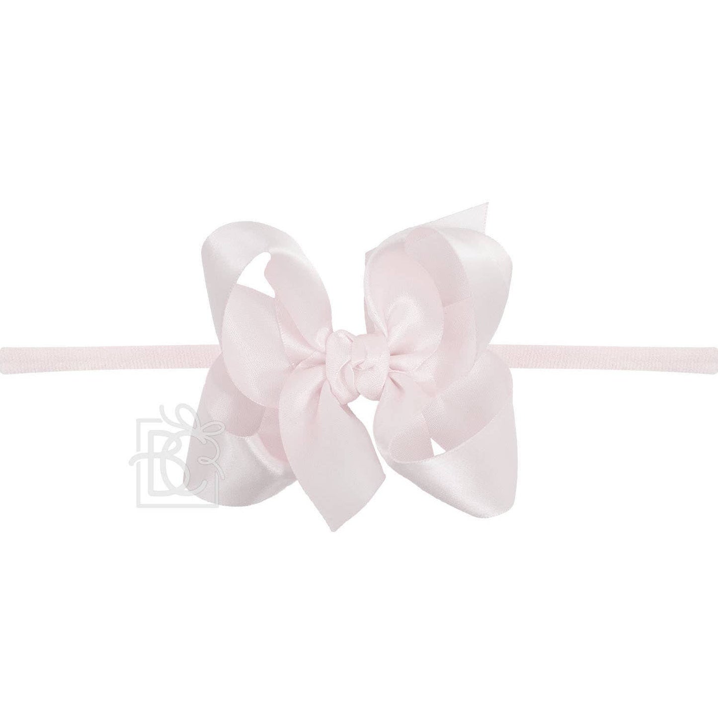 1/4" PANTYHOSE BABY HEADBAND W/SATIN BOW  (COLOR OPTIONS)