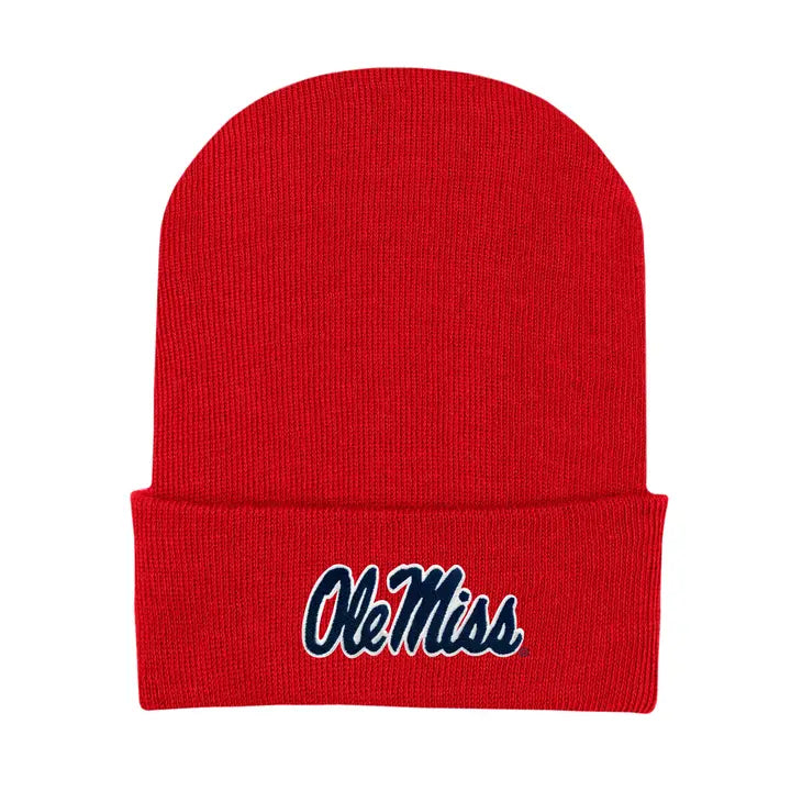 Ole Miss Newborn Knit Cap, Red