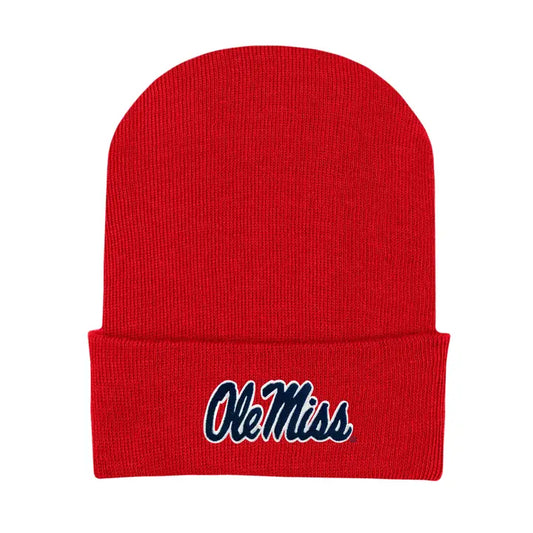Ole Miss Newborn Knit Cap, Red