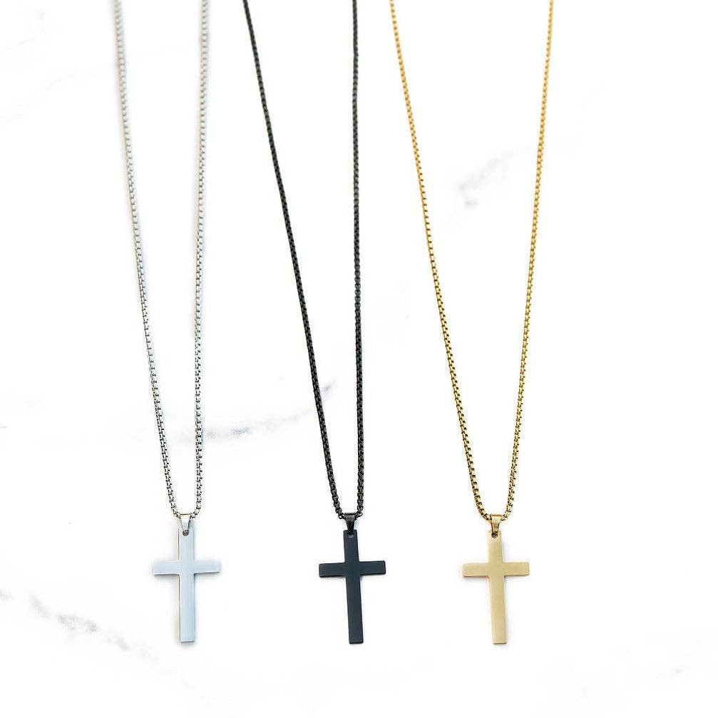 Flat Silver Cross Chain