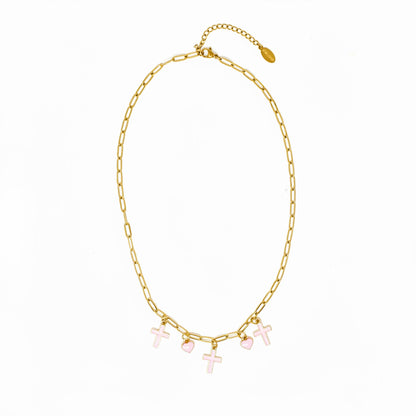 Cross & Heart Charm Necklace
