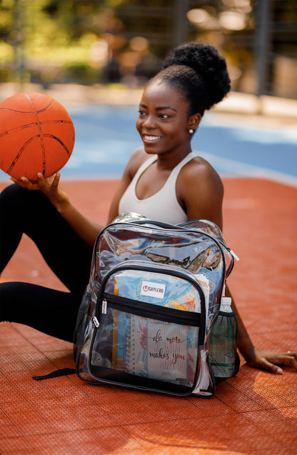 Clear Backpack For School XL | Top YKK® Zip | Black Rhino