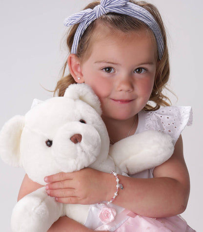 Sterling Silver Screw-Back White Pearl Earrings for Children