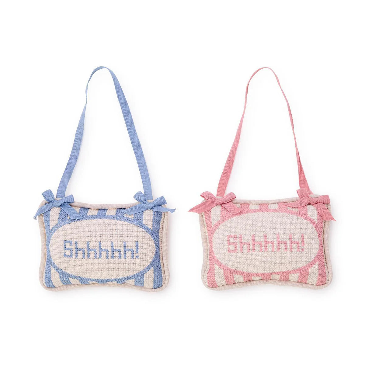 Shhhhh! Embroidered Pillow Door Hanger (2 color options)