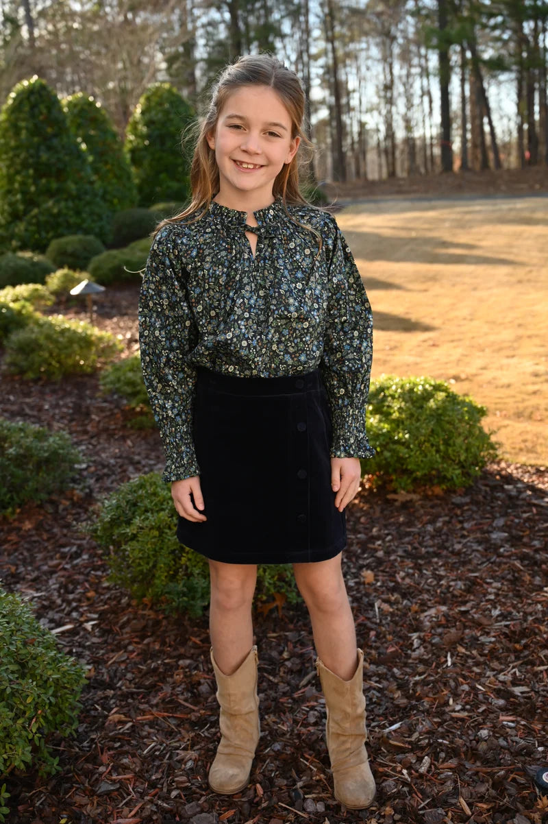 Reese Corduroy Skirt, Midnight Navy