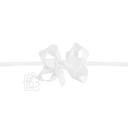 1/4" PANTYHOSE BABY HEADBAND W/SATIN BOW  (COLOR OPTIONS)