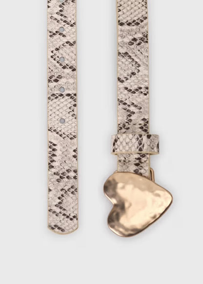 Girls Printed Belt w/Heart Buckle