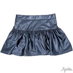 Metallic Slick Gathered Skort, Navy