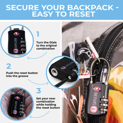 Clear Backpack For School XL | Top YKK® Zip | Black Rhino