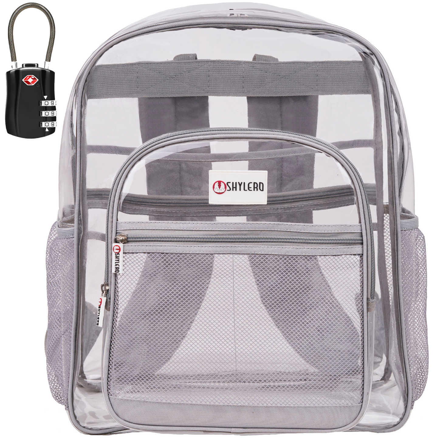 Clear Backpack For School XL | Top YKK® Zip | Gray Rhino