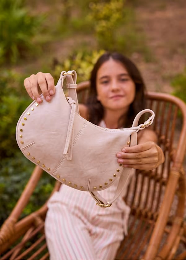 Studded Purse, Beige