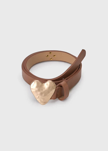 Girls Brown Belt w/Heart Buckle