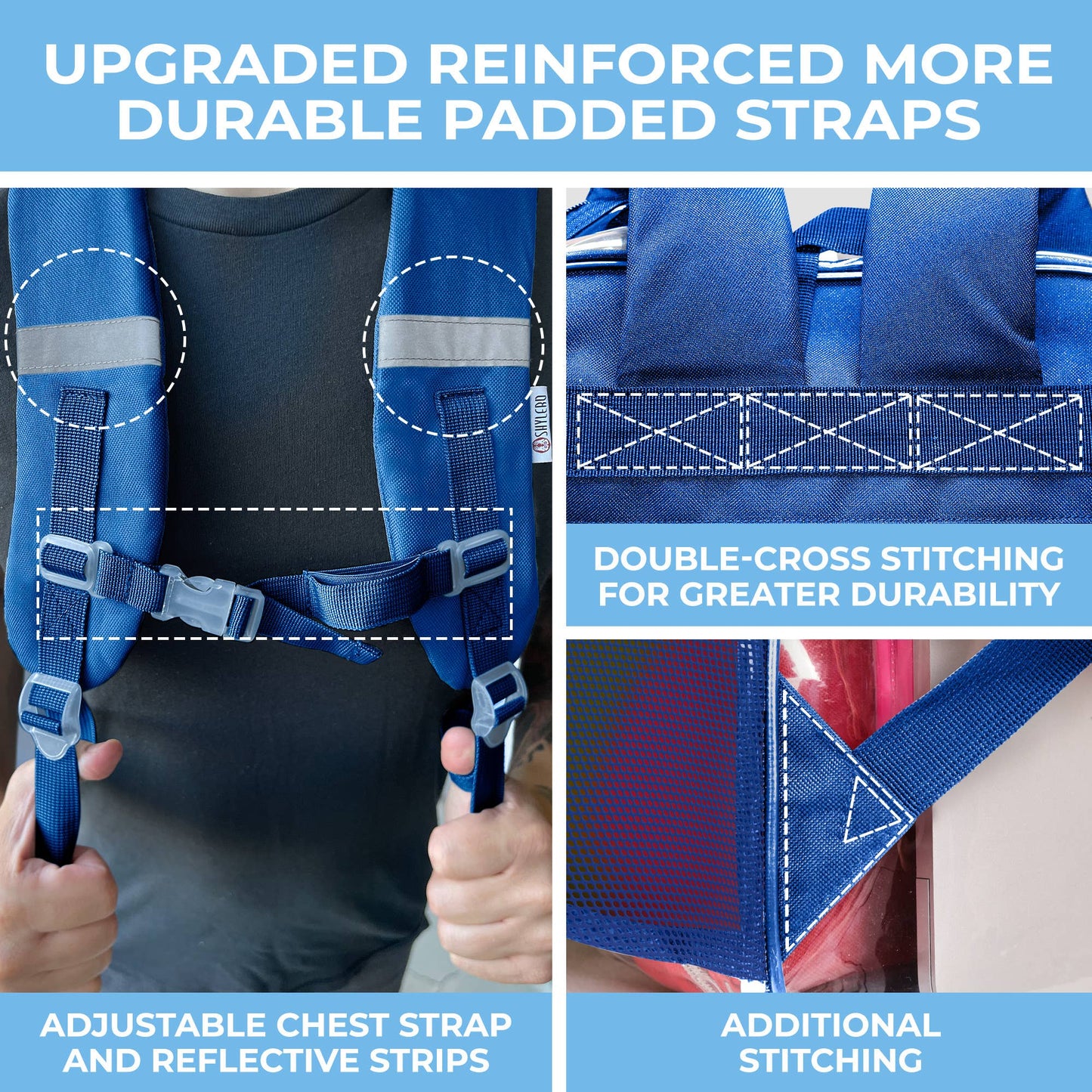 Clear Backpack For School XL | Top YKK® Zip | Blue Rhino