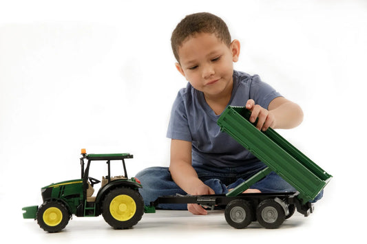 Bruder 09816 John Deere 5115 M with Tipping Trailer