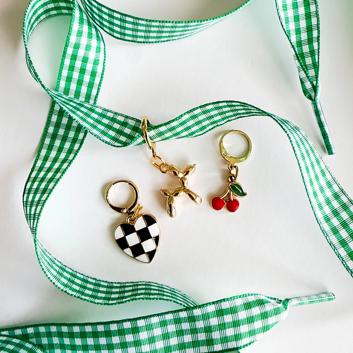 Gingham Shoe Charms and Lace Sets | Sneaker Charm Sets (2 color options)