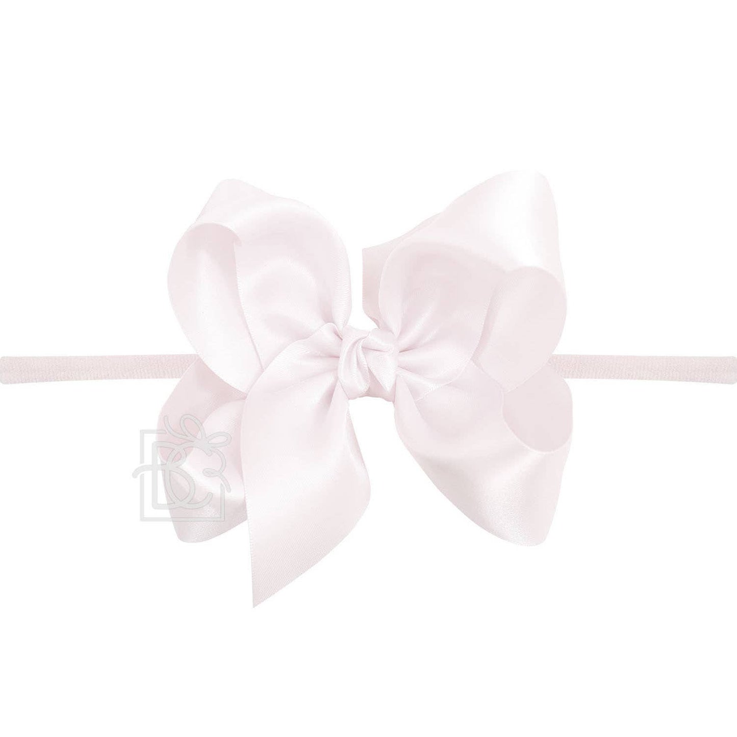 1/4" PANTYHOSE BABY HEADBAND W/SATIN BOW  (COLOR OPTIONS)