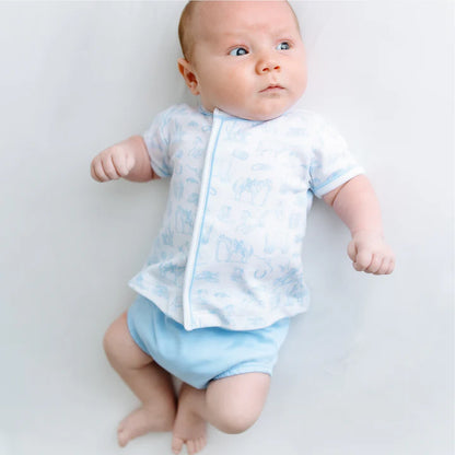Wild West Toile Diaper Cover Set, Light Blue