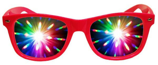 Plastic 3D Fireworks Diffraction Glasses - Pink