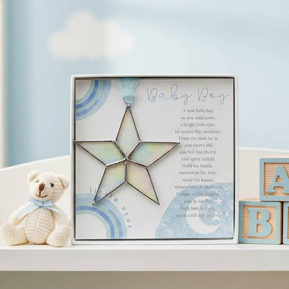 Little Star Baby Boy Handmade Stained Glass Star