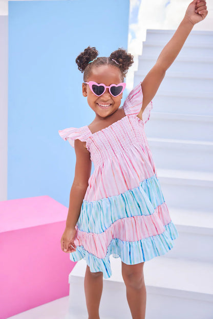 Twirl Dress, Watercolor Multi Stripe