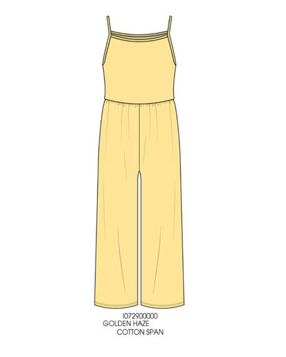 Wide Leg Sunny Knit Jumpsuit, Yellow