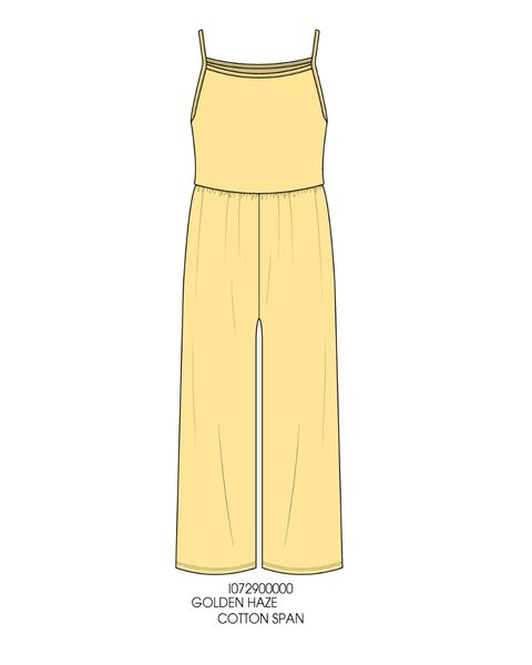 Wide Leg Sunny Knit Jumpsuit, Yellow