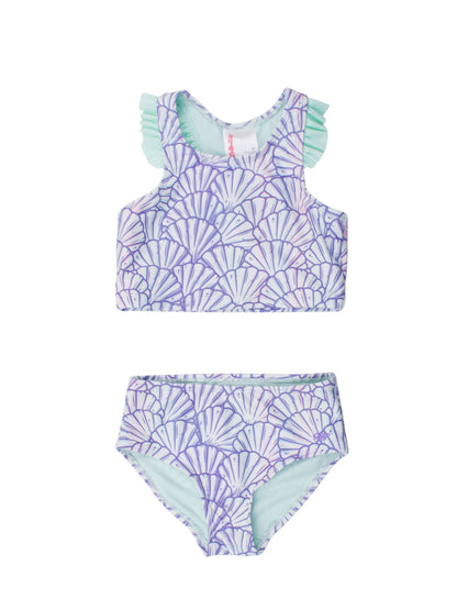 Girls Magical Mermaid Racerback Flutter Tankini 2-Piece Swimsuit