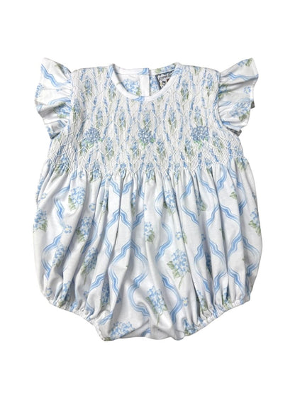Blue Hydrangea Smocked Bubble