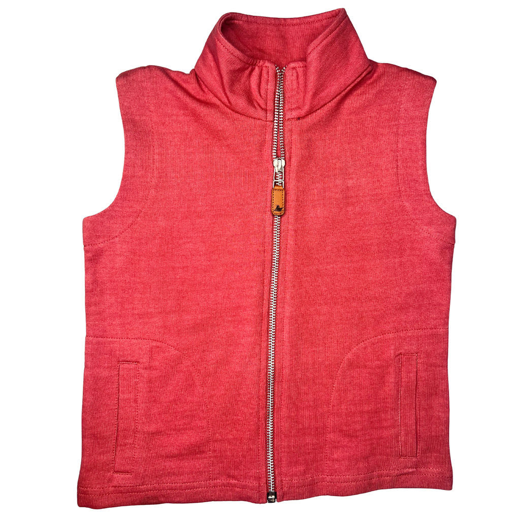 Southbound Zippered Knit Vest, Mineral Red