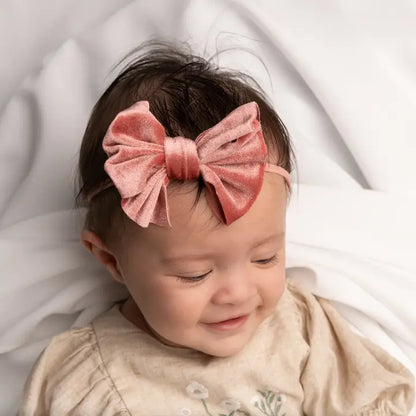 Voluminous Velvet Bow Baby Headband (Multiple Colors)