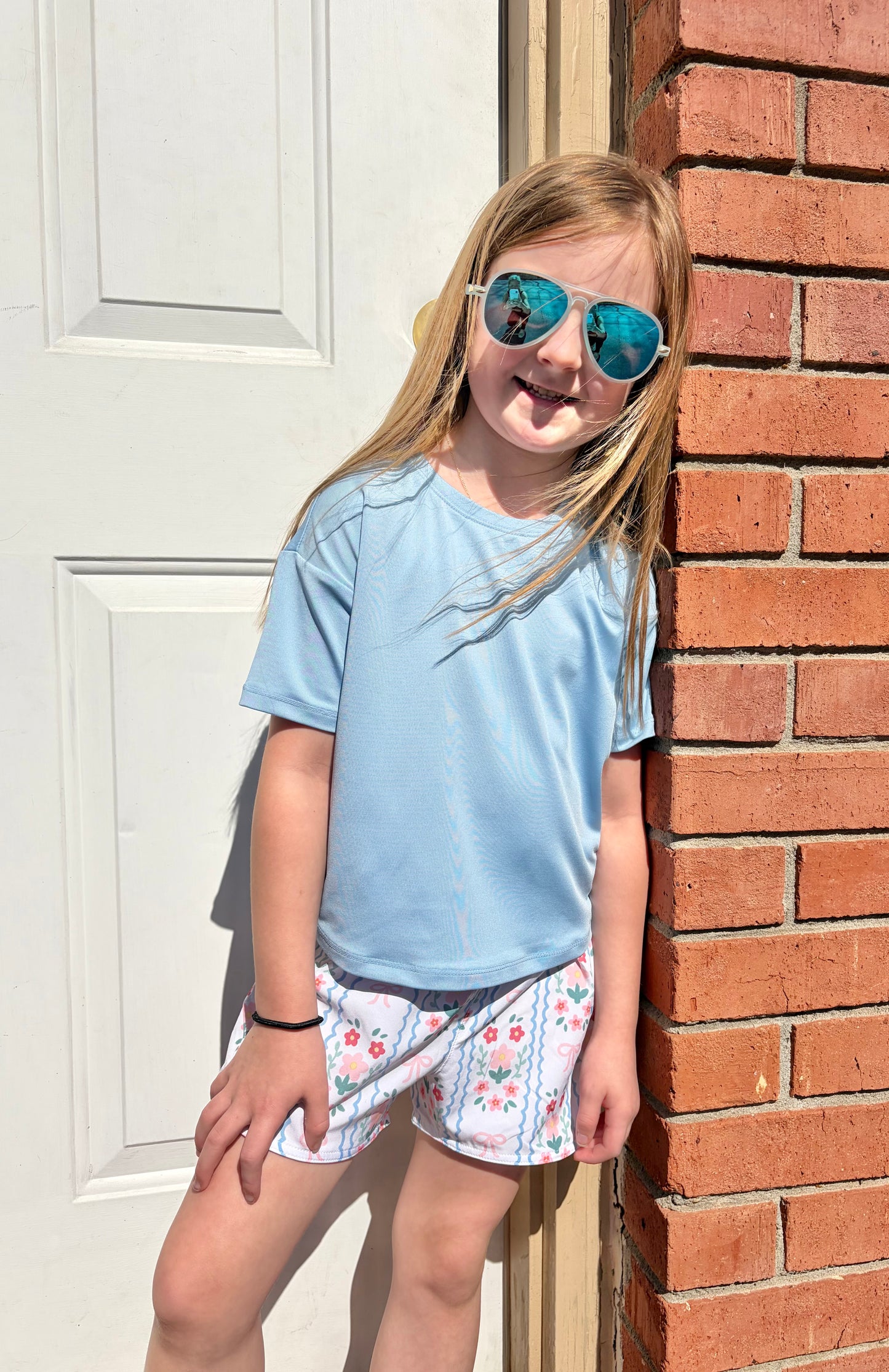 Boxy Active Tee, Light Blue