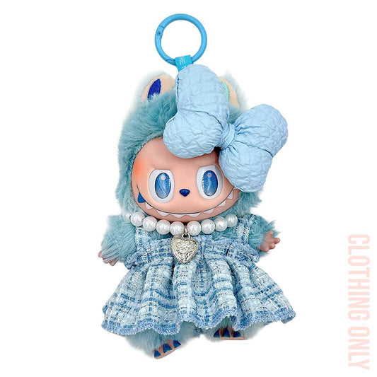 Labubu Compatible Mini Doll Tweed Dress Outfit Set (2 color options)