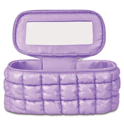 Lavender Shiny Puffer Cosmetic Case