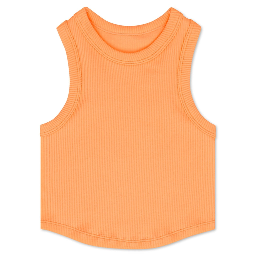 Melon Cropped Racerback Tank Top