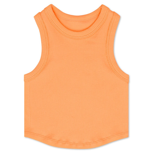Melon Cropped Racerback Tank Top