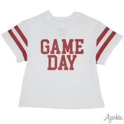 Glitter "GAME DAY" Boxy Tee, Red