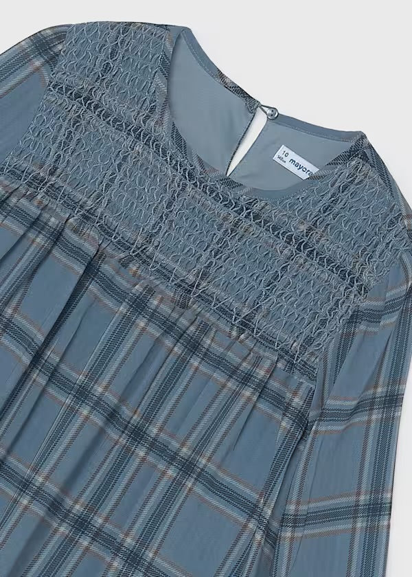 Indigo Plaid Blouse