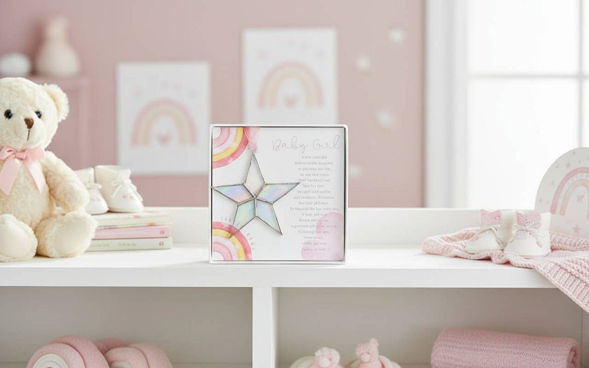 Little Star: Baby Girl Handmade Stained Glass Star