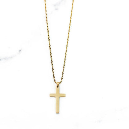 Flat Gold Cross Chain