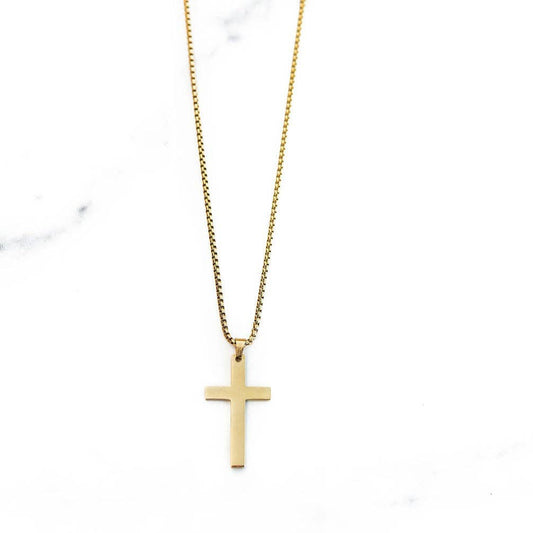 Flat Gold Cross Chain