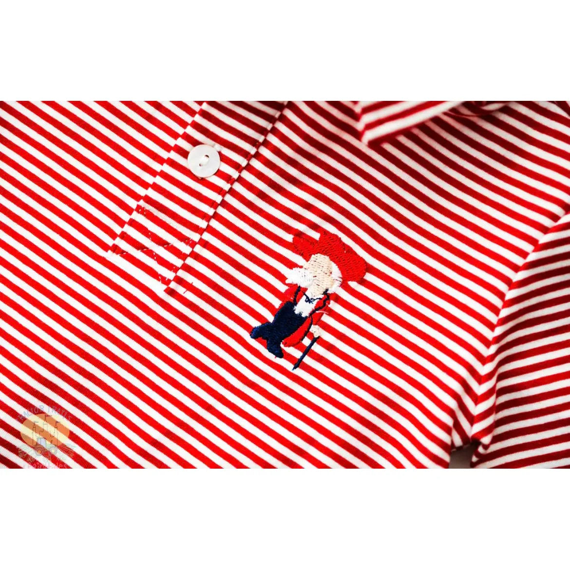 Colonel Reb Embroidered Stripe Polo