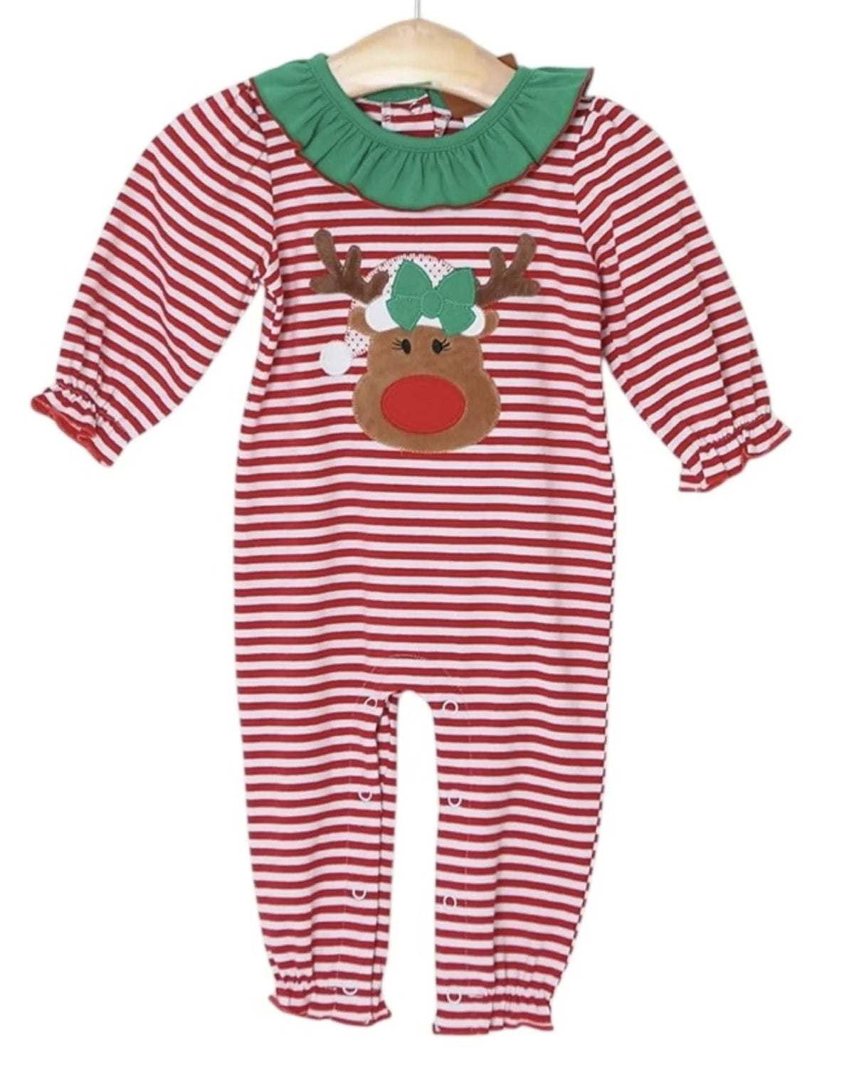 Reindeer Appliqué Girl Romper