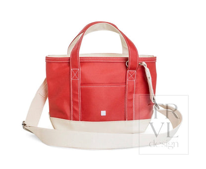Coated Canvas Mini Tote, Heritage Red