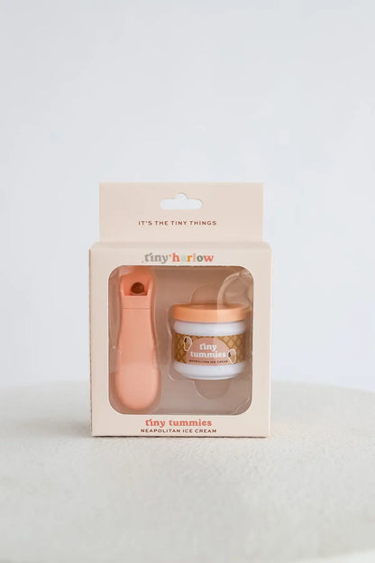 Tiny Tummies Napolitan Icecream jar and spoon set