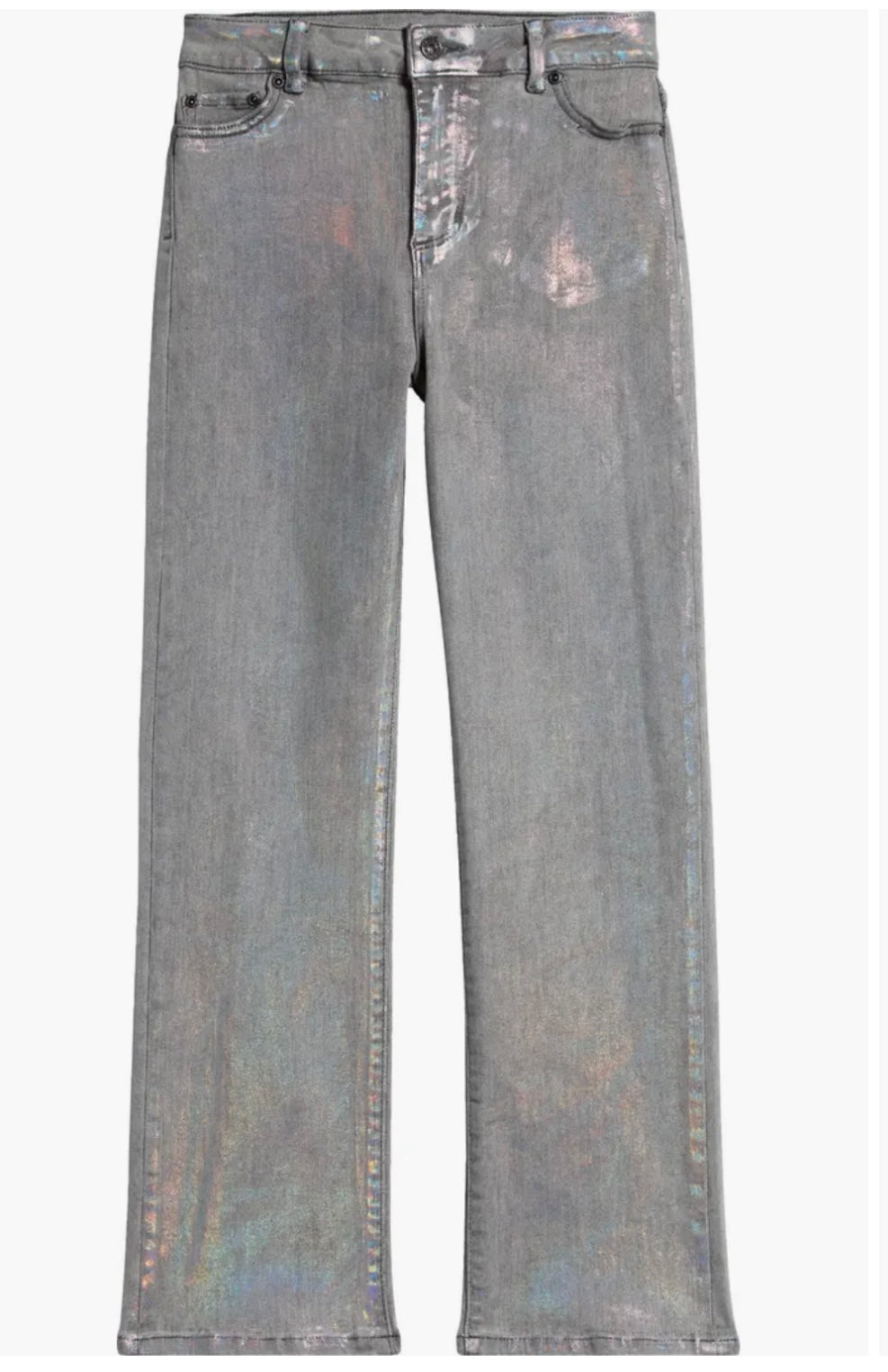 Slim Straight Leg Coated Jean, Opal Grey