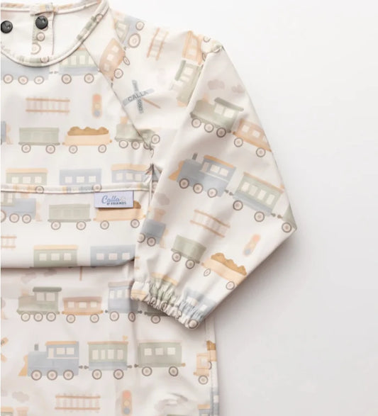 The Grayson Long Sleeve Bib, Trains