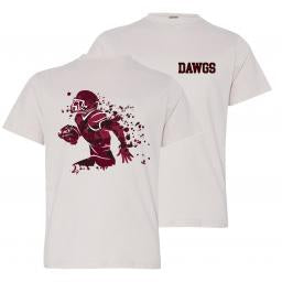 Watercolor Football Player DriFit Tshirt, Dawgs